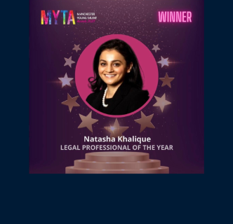 Photo of Natasha Khalique wins Legal Professional of the Year at Manchester Young Talent Awards 2023