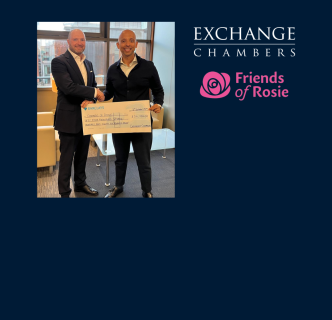 Photo of Exchange Chambers presents charity cheque to Friends of Rosie